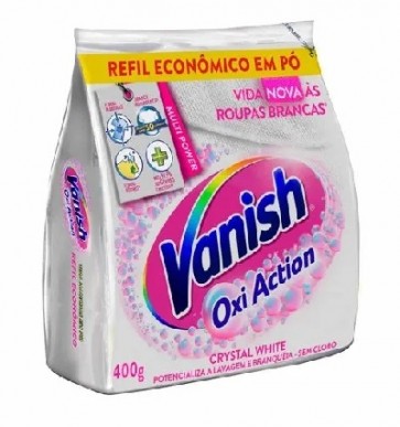 Alvejante em Pó Vanish Oxi Action Cristal White sem Cloro Sachê 400g