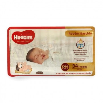 Fralda Huggies Supreme Care RN C/34