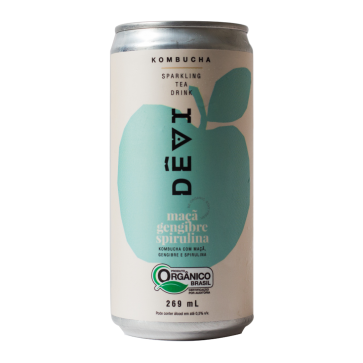 Kombucha Maça e Gengibre Dêvi - Lata 269ml