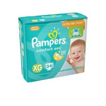 Fralda Pampers Confort Sec XG c/34