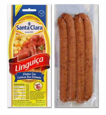Linguiça Tipo Calabresa Fina Defumada Santa Clara 200g