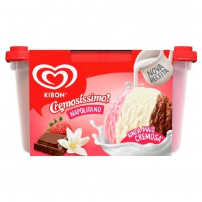 Sorvete Napolitano Cremosíssimo Kibon 1,5L