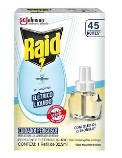 Repelente Raid 45 noites Citronela Refil 32,9ml  