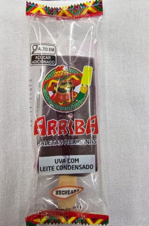 Picolé Paleta Mexicana Arriba Recheada Uva com Leite Condes. 105g