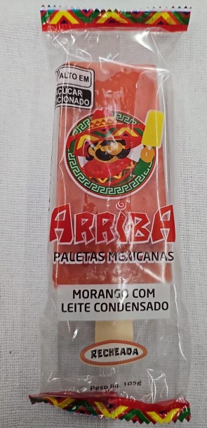 Picolé Paleta Mexicana Arriba Recheada Morango com Leite Condensado 105g