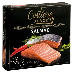 Filé de Salmão com Pele Congelado Costiero Black 500g ( Caixa )