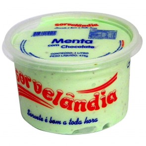 Sorvete Sorvelândia Menta C/Chocolate 1L  