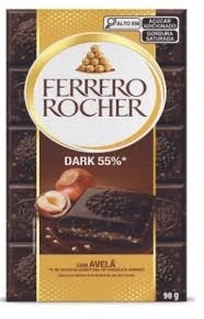 Chocolate Ferrero Rocher 90g Barra Dark 55%