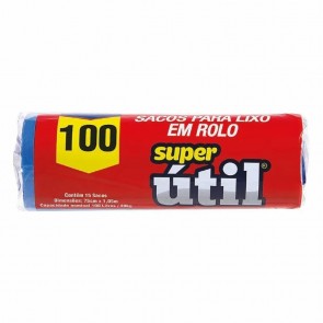 Sacos de Lixo em Rolo Azul Superútil 100 Litros 15 unidades