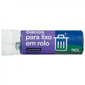 Sacos para Lixo em Rolo Azul Reforçado Linea Utilo 110 Litros 15 unidades