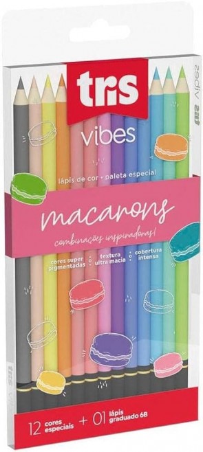 Lápis de cor Tris Macarons c/12