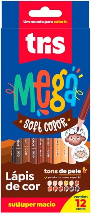 Lápis de cor Tris Mega Tons de Pele c/12