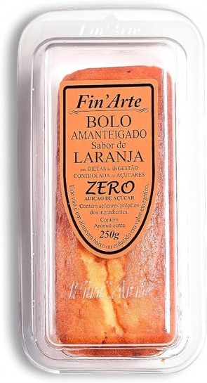 Bolo Amanteigado de Laranja Zero Açúcar Fin Arte 250g 