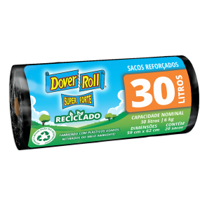 Saco Lixo Dover Roll Reciclado 30L c/20uni. 