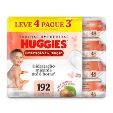 Lenços umedecidos Huggies hidratação e nutrição c/192