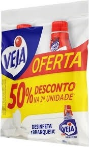 Limpador Banheiro Tira Limo Cloro Ativo Refil Veja 500ml 2 unid