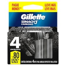 CARGA GILLETTE MACH3 CARBONO C/4