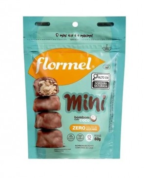 Mini Bombons de Coco Zero Adição de Açúcares Flormel 60g