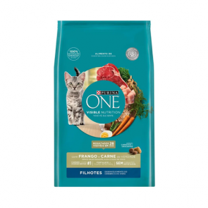 Alimento p/ Gato Purina One Filhotes Frango e Carne 500g