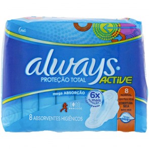Absorvente Active Seca Com Abas Always c/8