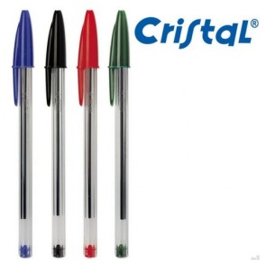 Caneta Bic Cristal - Azul, Preta, Vermelha e Verde