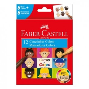 Canetinhas Colors Caras & Colors Faber-Castell c/12 unidades 