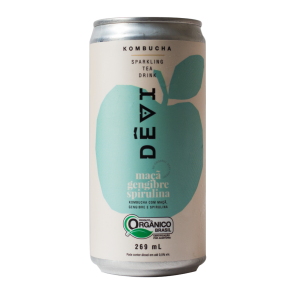 Kombucha Maça e Gengibre Dêvi - Lata 269ml