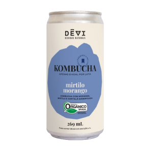 Kombucha Mirtilo e Morango Dêvi - Lata 269ml