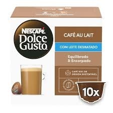 Café Au Lait  Dolce Gusto Nestlé 10 cápsulas ( DESNATADO )