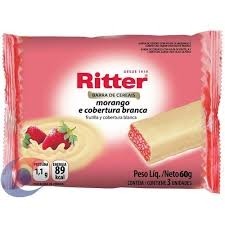 Barra de Cereal Morango e Cobertura Branca Ritter 60g 3 unidades