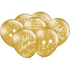 Balão Dourado Ano Novo Festcolor C/ 25un