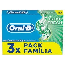 Creme Dental Oral-B Extra Fresh 70g ( PACK FAMÍLIA C/3 UN ) 