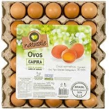 Ovos Caipira Extra Aves Livres Naturale 30 unidades