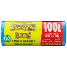 Sacos para Lixo em Rolo Azul Reforçado Dover-Roll 100 Litros 10 unidades