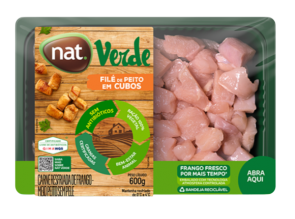 Filé de peito de frango em cubos resfriado Nat Verde 600g