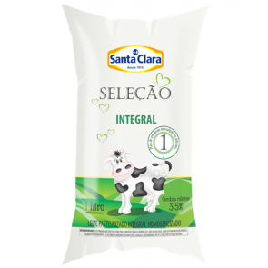 Leite Pasteurizado Integral Seleção Sta. Clara 1L (saquinho)