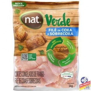 Filé de Coxa e Sobrecoxa de Frango Congelado NAT VERDE 1kg