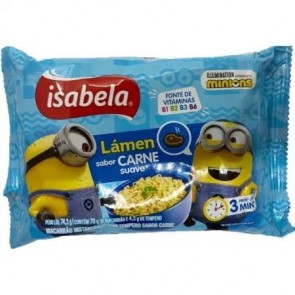 Macarrão Instantâneo Isabela Minion Carne Suave 74,3g