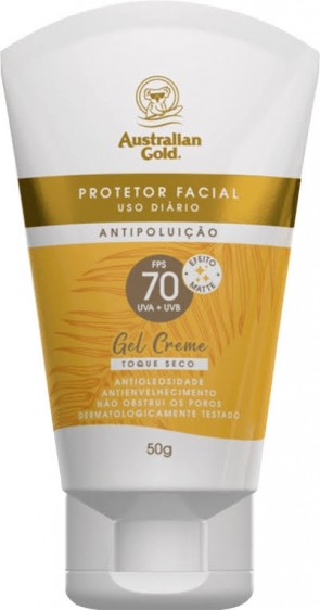 Protetor Solar Facial Antipoluiçao FPS70 Australlan Gold 50g