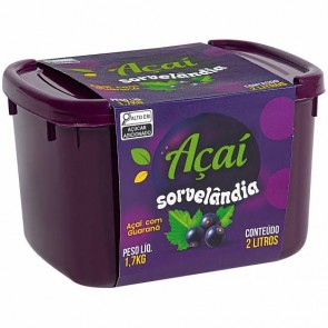 Açai com guaraná sorvelândia 2l 
