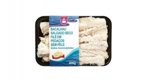 Bacalhau Salgado Seco Filé em Pedaços S/Pele Bacalanor 400g