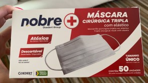 Máscara cirúrgica Nobre com elástico 50 unid.