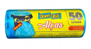 Saco de Lixo Dover Roll Super Forte Com Alças 50L C/20