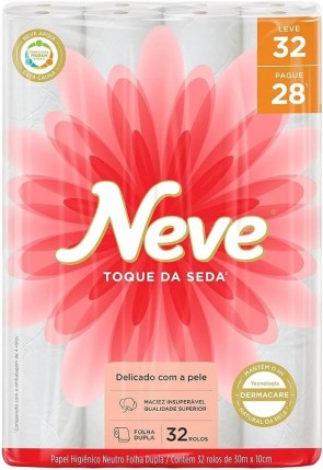 Papel Higiênico Neve folha Dupla Leve 32 Pague 28