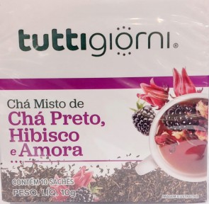 Chá Preto, Hibisco e Amora Tuttigiorni 10 sachês 