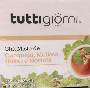 Chá carqueja , melissa, boldo e Hortelã 10 sachês 