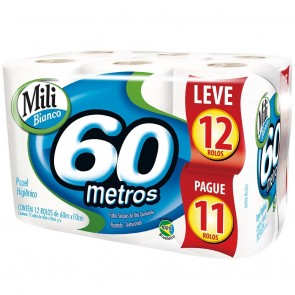 Papel Higiênico Mili 12 Rolos