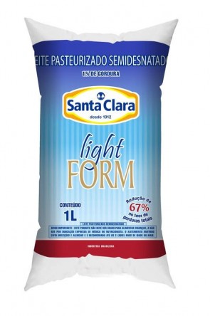 Leite Pasteurizado Semi Desnatado Light Form Santa Clara 1L 