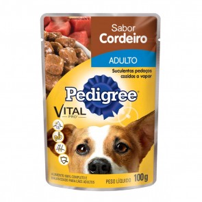 Sachê Pedigree Para Cão Adulto Sabor Cordeiro 100g
