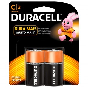 Pilha Média Alcalina Duracell c/ 2